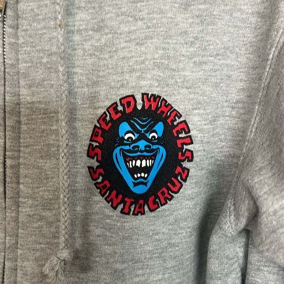 SANTA CRUZ SCREAMING HAND GRAY ZIP UP mens HOODIE, size S - Picture 4 of 6